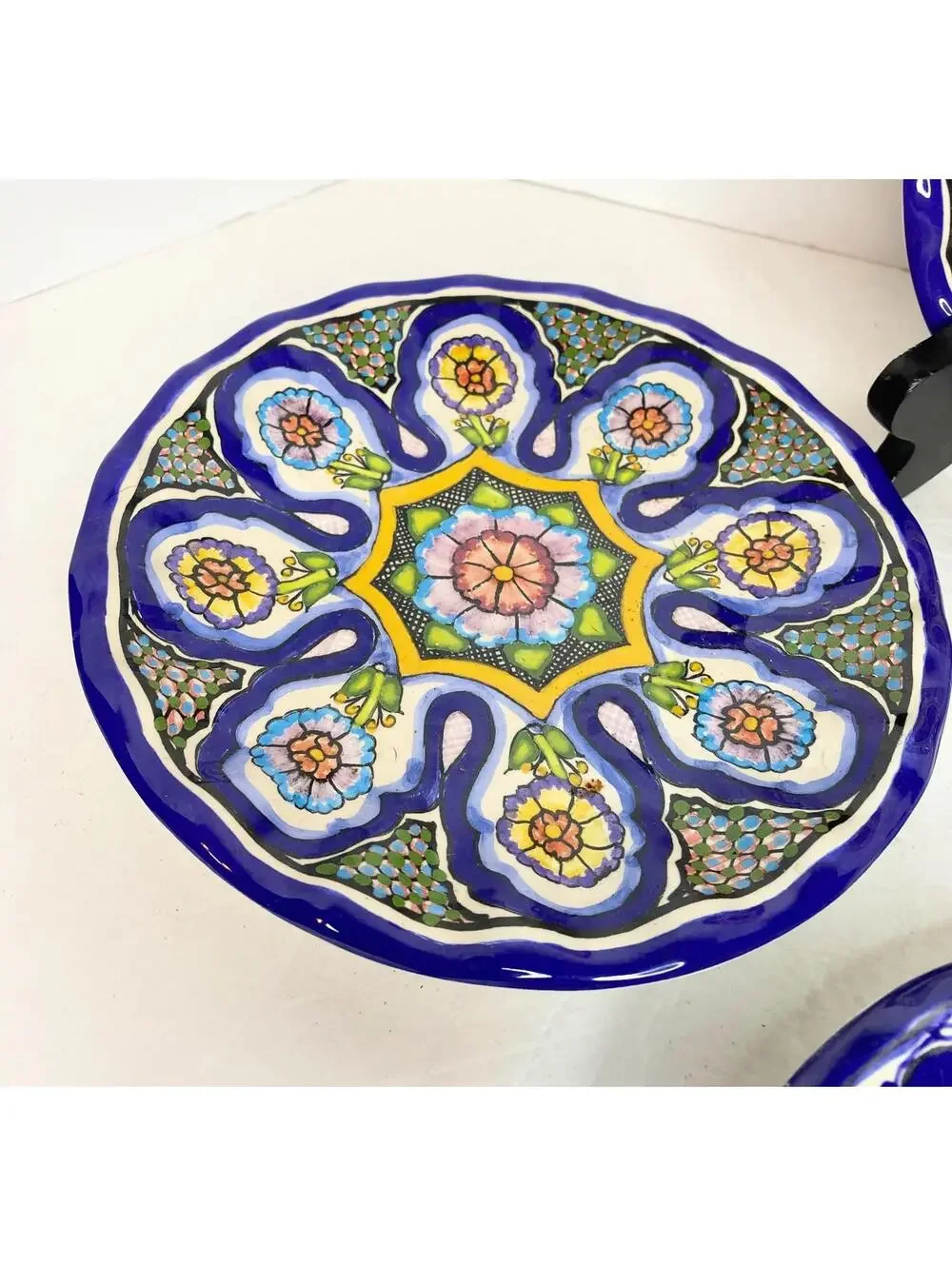Pottery Barn Del Sol Melamine Salad Plates Mixed Pattern Set of 4 Multicolor